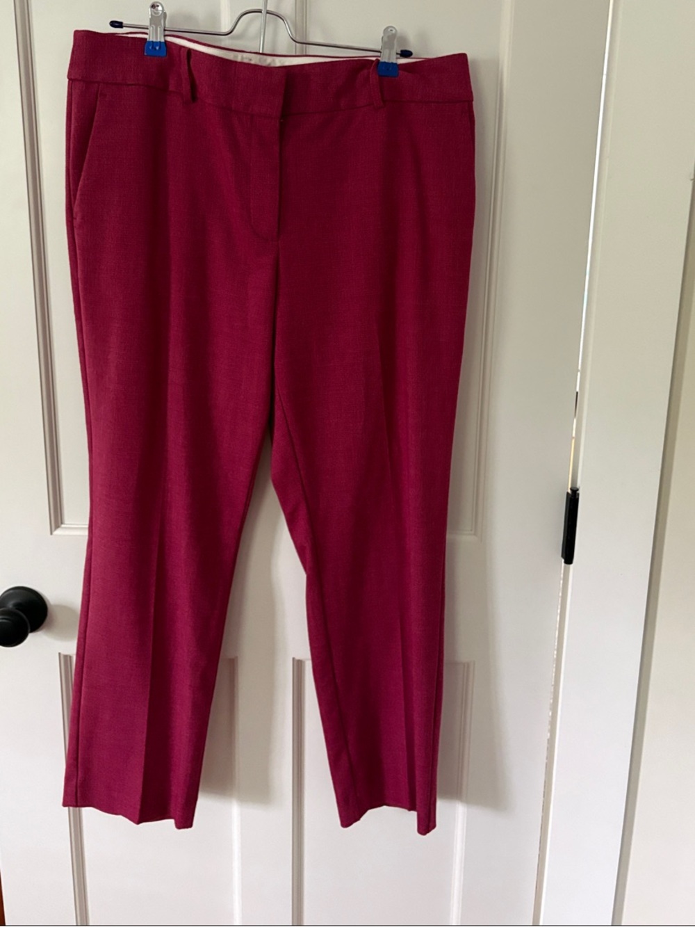 LOFT Raspberry-Red Straight-Leg Pants